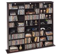 VEVOR Bibliothèque Étagère, Meuble de Rangement Multimédia à 8 Niveaux 70x30x140 cm, Armoire Bibliothèque pour CD, DVD, Livres, Jeux, Collections, Étagères Réglables pour Bureau Chambre Salon Marron