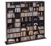 VEVOR Bibliothèque Étagère, Meuble de Rangement Multimédia à 8 Niveaux 70x30x140 cm, Armoire Bibliothèque pour CD, DVD, Livres, Jeux, Collections, Étagères Réglables pour Bureau Chambre Salon Marron