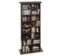 VEVOR Bibliothèque Étagère, Meuble de Rangement Multimédia à 8 Niveaux, Armoire Biblio pour CD, DVD, Livres, Jeux, Collections, Étagères Réglables pour Bureau, Chambre, Salon, 559x222x1295 mm, Marron