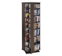 VEVOR Bibliothèque Étagère Rotative à 360°, Meuble de Rangement Multimédia, 34 Compartiments, Tour de Rangement pour CD, DVD, Livres, Collections, Étagères Réglables pour Bureau Chambre Salon, Marron