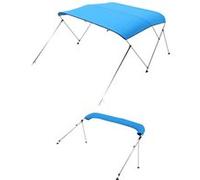 VEVOR Bimini bateau 3 arceaux, 182x117x137-152 cm, alu, polyester 600D, bleu. Bleu