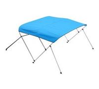 VEVOR Bimini Bateau 3 Arceaux 182x117x200-213cm Toile 600D Poteaux Support 4 Sangles Bleu Bleu