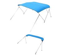VEVOR Bimini pour Bateau à 3 arceaux, 182x117x137-152 cm, taud de Soleil avec Cadre en Alliage d'aluminium, Toile en Polyester 600D, Sac de Rangement, 2 poteaux de Support, 4 Sangles, Bleu Pacifique