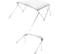 VEVOR Bimini Top couverture de bateau pare-soleil (3 arceaux) en polyester 600D avec cadre en alliage d'aluminium, pare-soleil de bateau étanche avec sac de rangement, 137-152 cm (B) Gris clair
