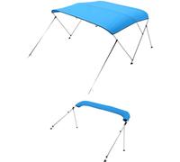 VEVOR Biminitop Bâche pour bateau (3 arcs), cadre en aluminium, biminitop étanche avec sac de rangement, 185-198 cm (B) Bleu