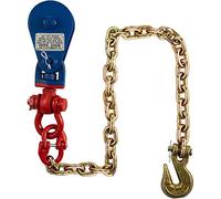 VEVOR Bloc d'arrachage avec chaîne, capacité 2 tonnes, bloc de gréement d'arraché bloc de poulie simple 79 mm avec crochet pivotant, chaîne G70 pour câble métallique 10 mm, tirer dépanneuse en arrière