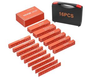 VEVOR Blocs de configuration pour outils travail du bois, 16PCS, blocs jauge hauteur précision, marquages de taille et étui de rangement, en aluminium pour accessoires de toupie et de scie à table