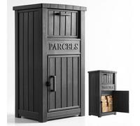 VEVOR Boîte à Colis Extérieure sur Pied 1121 mm, Boîte aux Lettres Colis XXL Noire, pour Porche, Entrée et Maison, Sécurisée avec Serrure Antivol, Résistante à l'Eau et aux Intempéries, en PP Épais