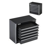 VEVOR Boîte à Outils Métal, 218 mm, Caisse à Outils Acier Portable avec 5 Tiroirs, Petit Coffre Outillage, Doublure EVA, Patins PP, Ouverture à Roulement à Billes, Finition Revêtement en Poudre, Noir