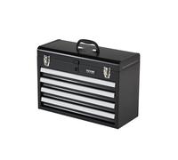 VEVOR Boîte à Outils Métal, 520 mm, Caisse à Outils Acier Portable avec 4 Tiroirs Coulissants Roulement à Billes, Petit Coffre à Outillage Multifonction, Doublure EVA, Finition Revêtement Poudre, Noir
