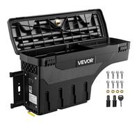 VEVOR Boîte à Outils pour Camion 25 L, Coffre de Benne en ABS Étanche Noir, Compatible avec Chevrolet/GMC Silverado/Sierra 2500/3500HD 2020-2025, Pick-up, Côté Conducteur, avec Serrure, Perçage Requis