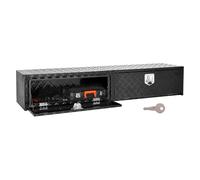 VEVOR Boîte à Outils pour Camion Benne, 182,3x40,5x33 cm, Coffre à Outils pour Pick-up en Aluminium Verrouillable avec Portes Rabattables, Coffre de Rangement Robuste Résistant pour Camionnette, Noir