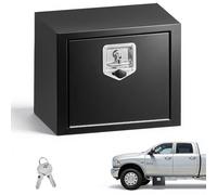 VEVOR Boîte à Outils pour Camion en Acier 457x356x305 mm, Coffre à Outils sous Châssis ou sous Plateau, Rangement pour Benne Camionnette Fourgonnette Remorque SUV, avec Serrure et Clés, Noir
