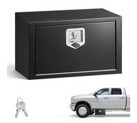 VEVOR Boîte à Outils pour Camion en Acier 609x356x305 mm, Coffre à Outils sous Châssis ou sous Plateau, Rangement pour Benne Camionnette Fourgonnette Remorque SUV, avec Serrure et Clés, Noir