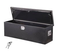 VEVOR Boîte à outils pour camion en aluminium, 1244,6 x 381 x 381 mm, coffre de benne de pick-up avec poignées latérales et clés de verrouillage, pour remorque, benne de camion, camping-car, noir
