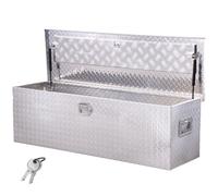 VEVOR Boîte à outils pour camion en aluminium, 1244,6x381x381 mm, coffre de benne de pick-up avec poignées latérales et clés de verrouillage, pour remorque, benne de camion, camping-car, argent