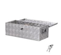 VEVOR Boîte à outils pour camion en aluminium, 762x330,2x243,84 mm, coffre de benne de pick-up plaqué à rayures, avec poignées latérales et clés de verrouillage, pour remorque, camping-car, argent