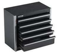 VEVOR Boîte à outils métal 218 mm – 5 tiroirs, doublure EVA, roulement à billes – Noir