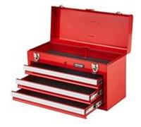 VEVOR Boîte Caisse Coffre Organisateur Outils en Métal 520 mm 3 Tiroirs Rouge Rouge