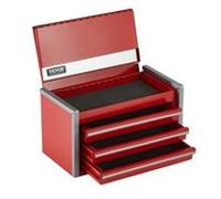 VEVOR Boîte à Outils Métal, 218,4 mm, Caisse à Outils Acier Portable avec 3 Tiroirs, Petit Coffre Outillage, Doublure EVA, Patins PP, Ouverture à Roulement à Billes, Finition Revêtement Poudre, Rouge