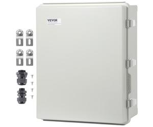 VEVOR Boîte de jonction électrique, 350x250x150 mm boîtier électrique plastique ABS couvercle à charnière, loquet en acier inoxydable, étanche IP67 à la poussière pour projets électriques extérieurs
