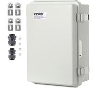 VEVOR Boîte de jonction électrique, 430x330x180 mm boîtier électrique plastique ABS couvercle à charnière, loquet en acier inoxydable, étanche IP67 à la poussière pour projets électriques extérieurs