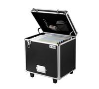 VEVOR Boîte de Rangement à Dossiers sur Roulettes, 39,6 x 32 x 38,1 cm, Mallette à Documents Mobile Verrouillable Portable avec Poignée Télescopique, Serrure, pour Bureau, Voyage Affaire, Déplacement