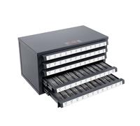 VEVOR Boîte de Rangement pour Tarauds #2-56 à #12-28 Coffret Vide pour Tarauds 5 Tiroirs 60 Compartiments Étiquetés Distributeur de 37,5x20x20 cm Empilable Identification Facile Rangement Atelier
