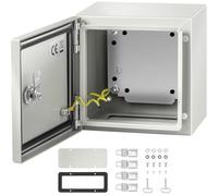 VEVOR Boîtier en acier au carbone NEMA, 20x20x15 cm, coffret armoire électrique NEMA 4X, IP66 étanche et anti-poussière, boîte de jonction électrique extérieure et intérieure, avec plaque de montage