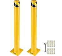 VEVOR Deux bornes de sécurité de parking de 122 cm Poteau de barrière de parking, 20 x 20 cm Poteau de barrière de parking, Poteau de tube de route de circulation Tige, Convient pour l'intérieur et l'