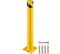VEVOR Bollard de Sécurité 91,4x11,4 cm, Borne de Sécurité en Tube d’Acier Durable, Revêtement en Poudre Jaune, Barrière de Sécurité avec 4 Boulons d'Ancrage, pour Parking Stationnement, Piétons, École