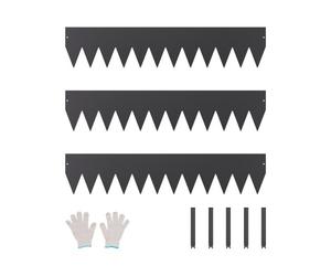 VEVOR Bordure de Jardin en Acier, Lot de 3, Bordures Paysagères en Métal, 1016 x 203 mm, Résistante à la Rouille, Installation Simple, Bandes Pliables pour Séparateur de Chemin de Cour, Pelouse, Noir