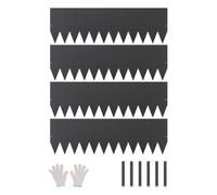 VEVOR Bordure de Jardin en Acier, Lot de 4, Bordures Paysagères en Métal, 1016x304,8 mm, Résistante à la Rouille, Installation Simple, Bandes Pliables pour Séparateur de Chemin de Cour, Pelouse, Noir