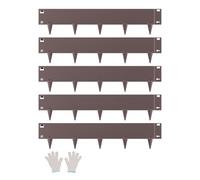 VEVOR Bordure de Jardin en Acier, Lot de 5, Bordures Paysagères en Métal, 990 x 207 mm, Résistante à Rouille, Installation Simple, Bandes Pliables pour Séparateur de Chemin de Cour, Pelouse, Marron