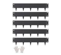 VEVOR Bordure de Jardin en Acier, Lot de 5, Bordures Paysagères en Métal, 990 x 207 mm, Résistante à Rouille, Installation Simple, Bandes Pliables pour Séparateur de Chemin de Cour, Pelouse, Noir