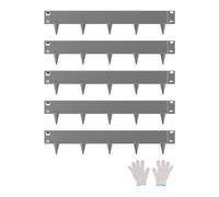 VEVOR Bordure de Jardin en Acier, Lot de 5, Bordures Paysagères en Métal, 990x181 mm, Résistante à Rouille, Installation Simple, Bandes Pliables pour Séparateur de Chemin de Cour, Pelouse, Gris Foncé