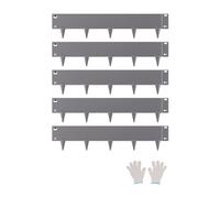 VEVOR Bordure de Jardin en Acier, Lot de 5, Bordures Paysagères en Métal, 990x207 mm, Résistante à Rouille, Installation Simple, Bandes Pliables pour Séparateur de Chemin de Cour, Pelouse, Gris Foncé