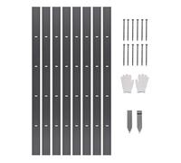 VEVOR Bordure de Jardin en Alliage d'Aluminium, Lot de 8, Bordures Paysagères Pliables en Métal, 1830 x 101 mm, Résistante à la Rouille, Installation Simple, pour Séparateur de Chemin de Cour, Pelouse