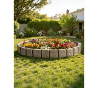 VEVOR Bordure de Jardin en Fausse Pierre, 1200 x 100 x 230 mm, Bordure de Pelouse Réaliste, Conception Modulaire, Taille d'Une Brique, avec Pointes Ancrage, Résistante à Décoloration, pour Allées