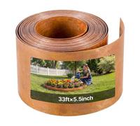 VEVOR Bordure de Jardin Métal 10 m x 14 cm Bordure de Pelouse Acier au Carbone pour Massifs de Fleurs, Allées, Délimitation Espace, Aménagement Paysager, Flexible, avec Paire de Gants, Couleur Rouille