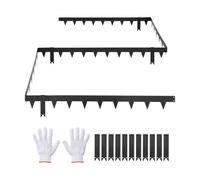 VEVOR Bordure de Jardin Métal 101,6x11,4 cm Bordure de Pelouse Acier Galvanisé Lot de 10 pour Massifs Fleurs, Allées, Délimitation Espace, Aménagement Paysager, Flexible, avec 11 Clips Fixation, Noir