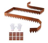 VEVOR Bordure de Jardin Métal 101,6x15,2 cm Bordure de Pelouse Acier Corten Lot de 6 pour Massifs des Fleurs, Allées, Délimitation des Espaces, Aménagement Paysager, Flexible, avec 8 Plaques Connexion