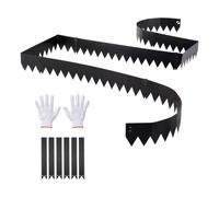 VEVOR Bordure de Jardin Métal 101,6x15,2 cm Bordure de Pelouse Acier Galvanisé Lot de 6 pour Massifs Fleurs, Allées, Délimitation Espace, Aménagement Paysager, Flexible, avec 6 Clips de Fixation, Noir
