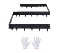 VEVOR Bordure de Jardin Métal 101,6x20,7 cm Bordure de Pelouse en Acier Galvanisé Lot de 6 pour Massifs de Fleurs, Allées, Délimitation des Espaces, Aménagement Paysager, avec Paire de Gants, Noir
