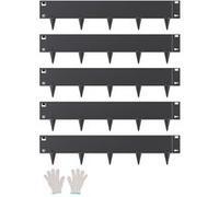 VEVOR Bordure de Jardin en Acier, Lot de 5, Bordures Paysagères en Métal, 990 x 207 mm, Résistante à Rouille, Installation Simple, Bandes Pliables pour Séparateur de Chemin de Cour, Pelouse, Noir