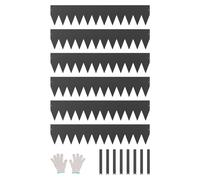 VEVOR Bordure de Jardin en Acier, Lot de 6, Bordures Paysagères en Métal, 1016 x 203 mm, Résistante à Rouille, Installation Simple, Bandes Pliables pour Séparateur de Chemin de Cour, Pelouse, Noir