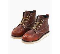 VEVOR Bottes à embout en acier taille US 10,5, bottes de travail à bout mocassin imperméables pour hommes, antidérapantes, légères et respirantes à semelle en caoutchouc EVA, pour construction, marron