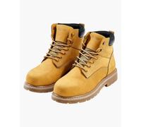 VEVOR Bottes à embout en acier, taille US 13, bottes de travail imperméables pour hommes, antidérapantes, légères et respirantes à semelle en caoutchouc, pour construction industrielle, marron jaune