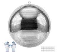 VEVOR Boule à Facettes 500 mm, Boule Disco Argentée Réfléchissante, avec Anneau de Suspension, Facettes Miroir de 2 Tailles, pour Mariage, Fête, Anniversaire, DJ, Club, Scène et Décoration Intérieure