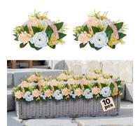 VEVOR Boules de Fleurs Artificielles, Lot de 10, 24 cm, Compositions de Roses Artificielles pour Centres de Table, Mariages, Fêtes, Saint-Valentin, Décoration d'Intérieur, Roses Champagne et Blanches